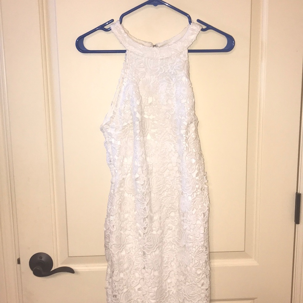 white floral dress
